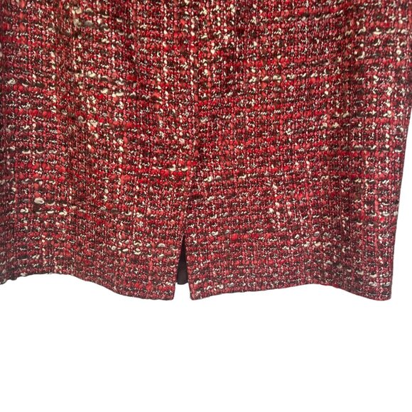 Talbots 8P Red & White Tweed Pencil Skirt - Picture 10 of 13
